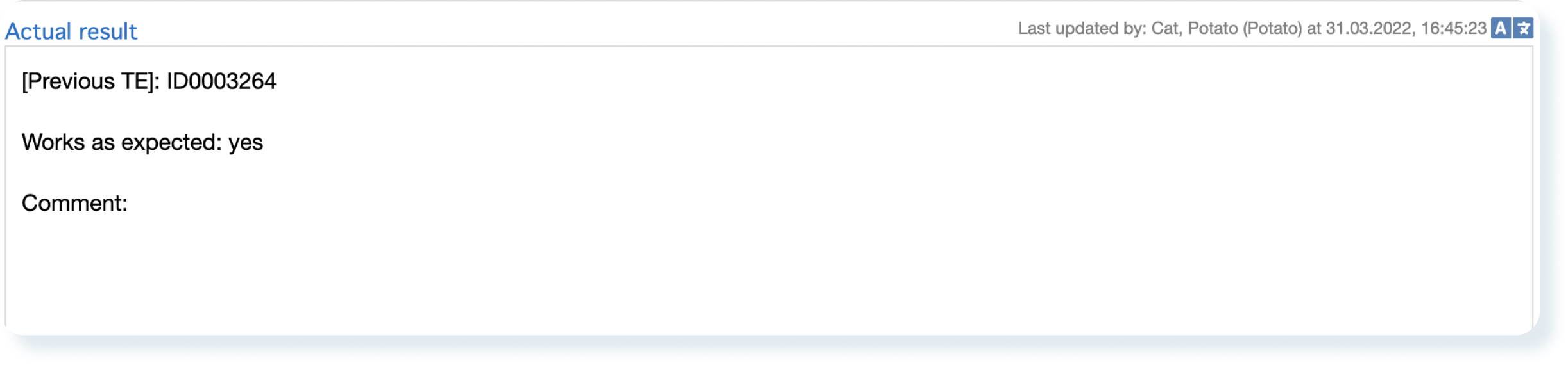timestamp with a username in aqua