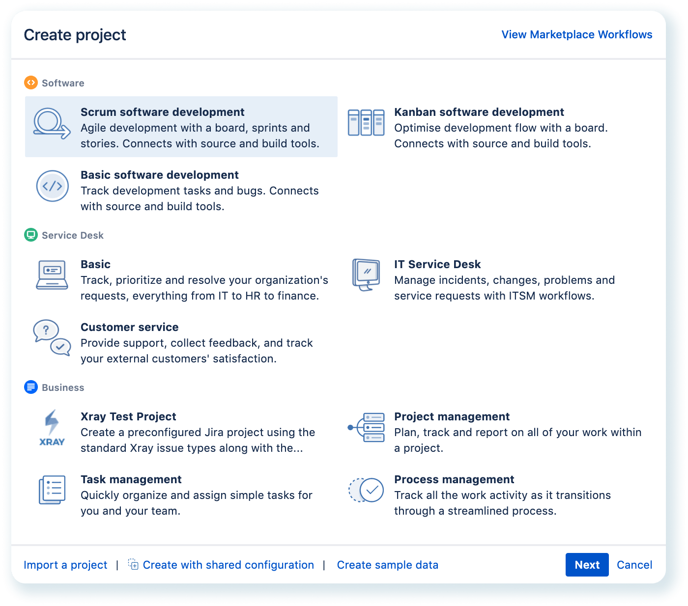 Jira+Xray project options