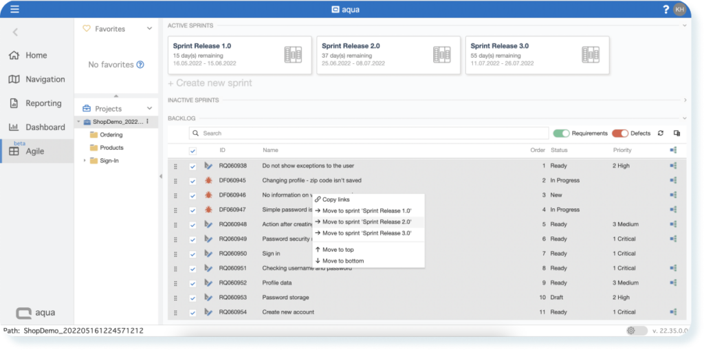 aqua 22.35 release: bulk test case execution, KPI alerts, and new syncs ...
