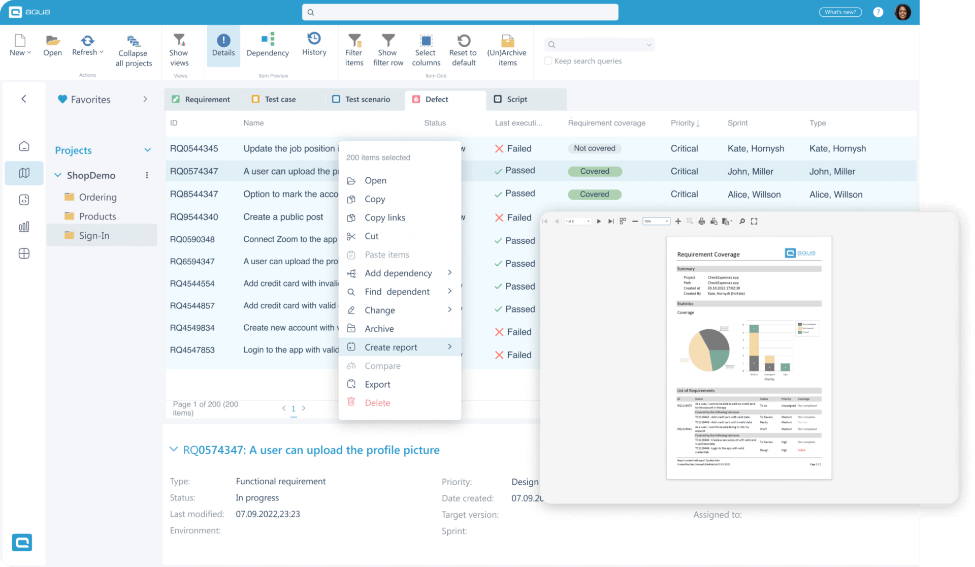 Create detailed overviews