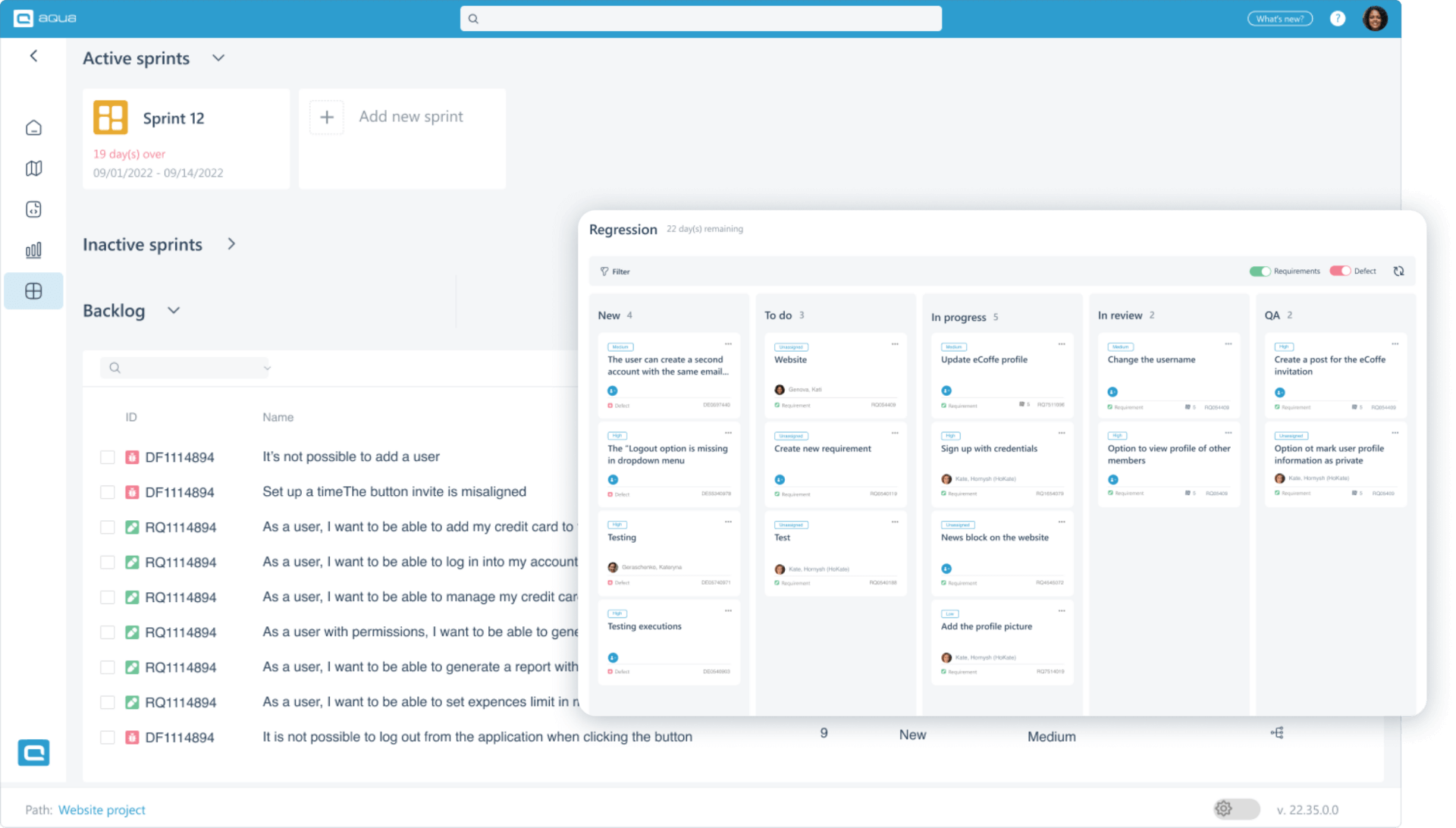 Use Scrum boards for QA planning