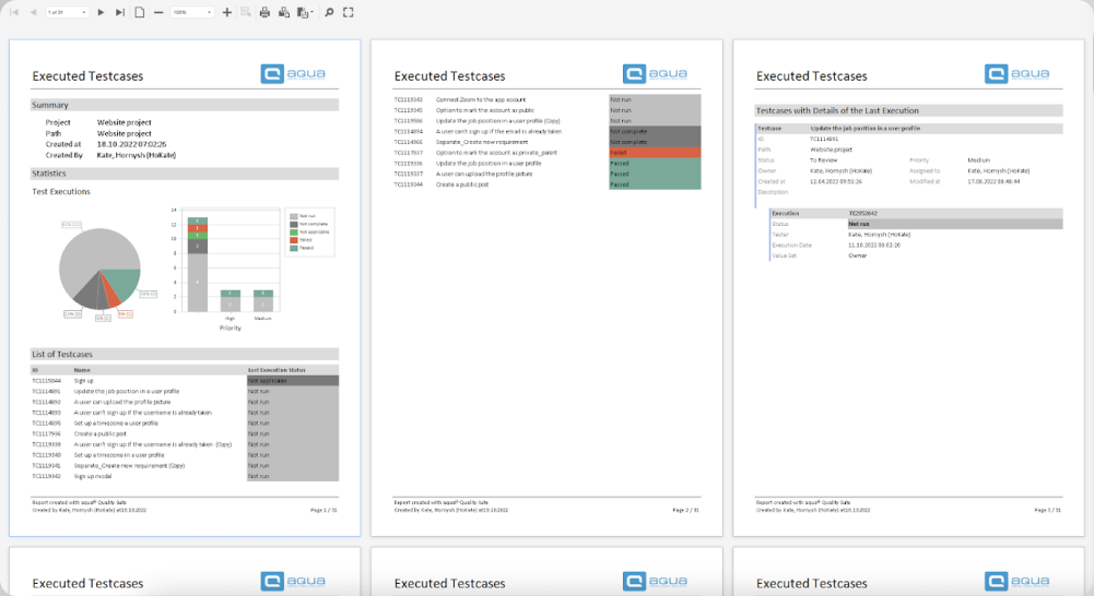 Finish UAT with detailed custom reports