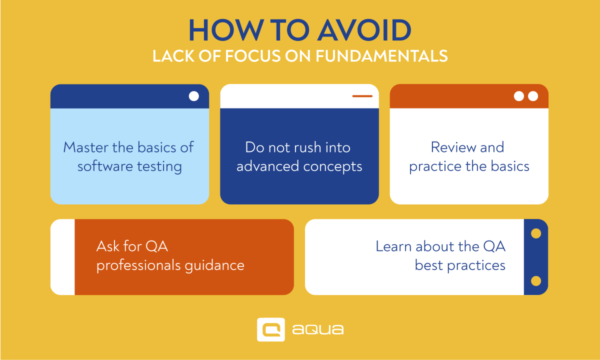 Lack of focus on fundamentals in QA