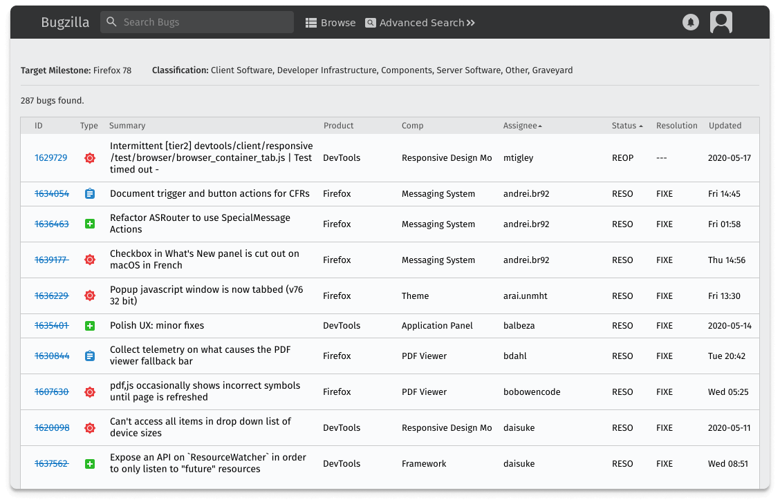 Bugzilla bug reporting 