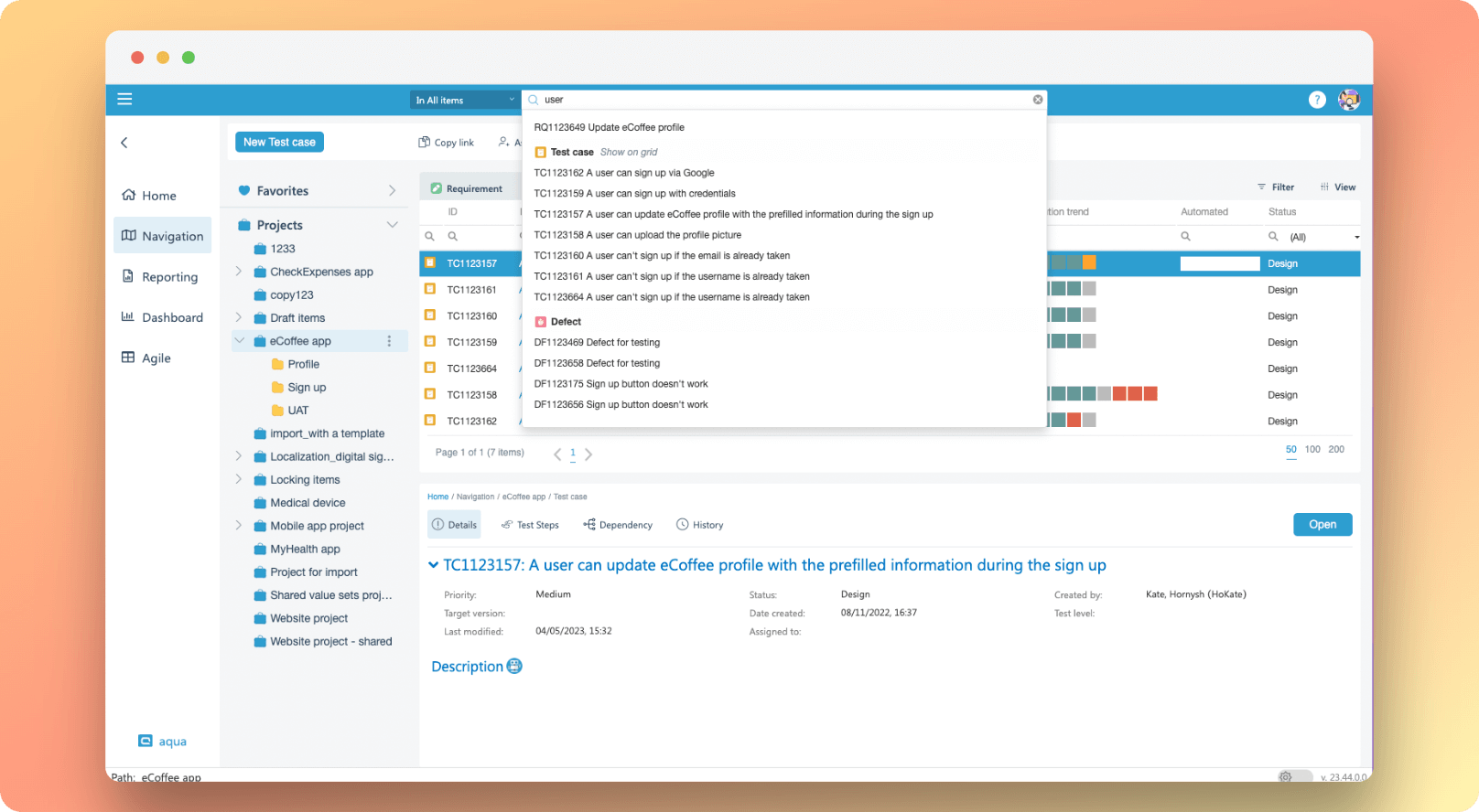 aqua advanced search