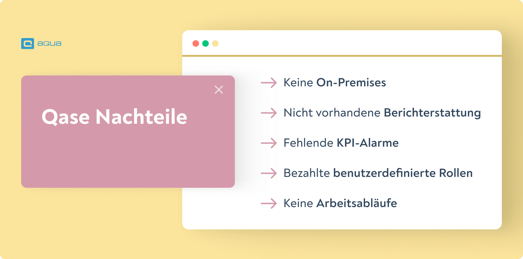 Qase Nachteile