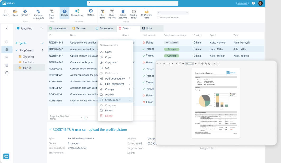 create detailed overviews with aqua