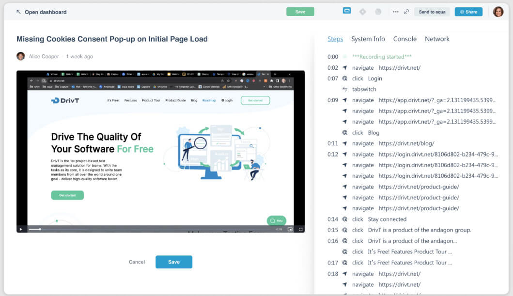 bug reports with capture