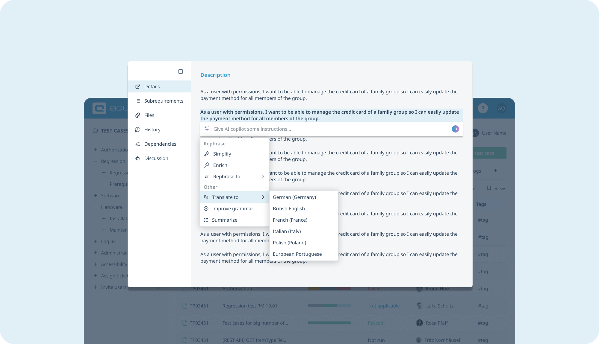 Multilanguage AI copilot